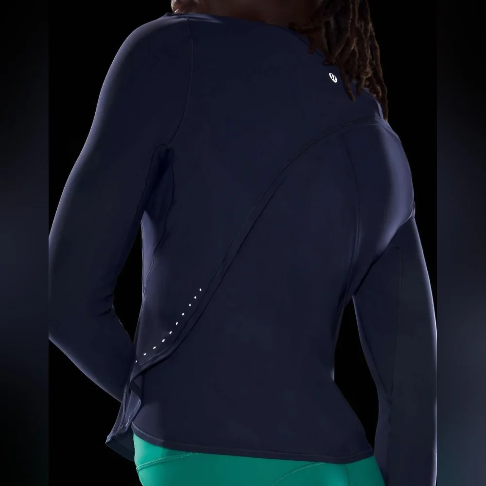 Lululemon UV Protection Fold-Over Running Long-Sleeve Shirt Night Sea